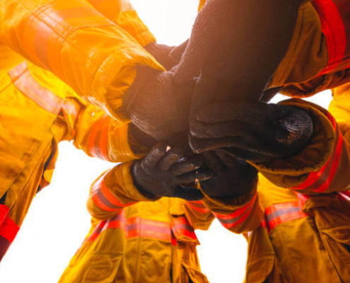 a group of firefighters together