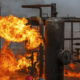 Industrial fire training for refinery or chemical plant fire